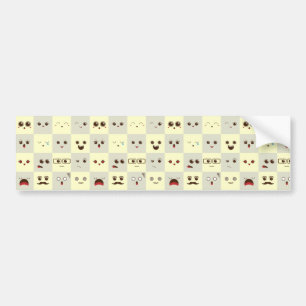 Cute face bumper sticker
