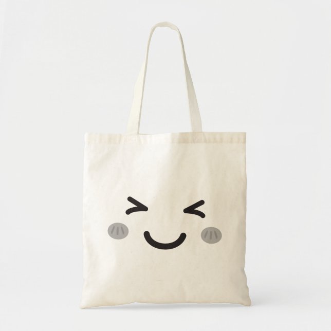 Cute Face Design Tote Bag (Front)
