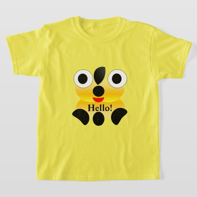 Cute Face Hello Kid T-Shirt (Laydown)
