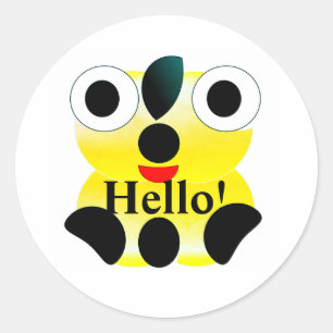 Cute Face Hello Stickers
