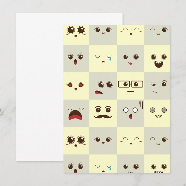 Cute face invitation (Front/Back)