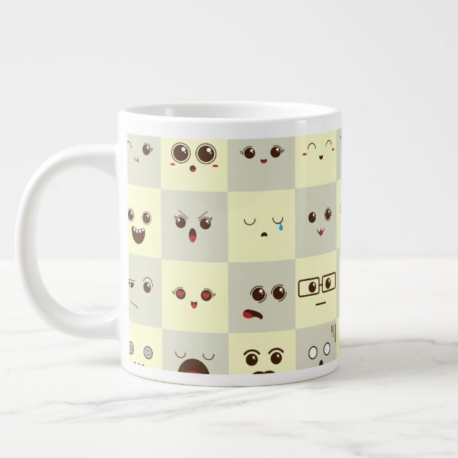 Cute face large coffee mug (Left)