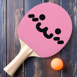 Cute Face Light Pink Ping Pong Paddle