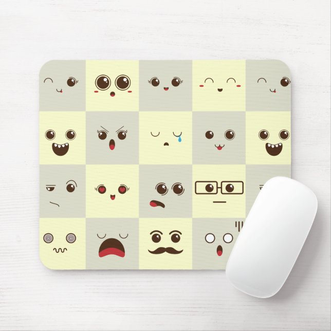 Cute face mouse mat (With Mouse)