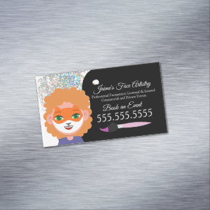 Cute Face Painting Facepainter Clown  Magnetic Business Card