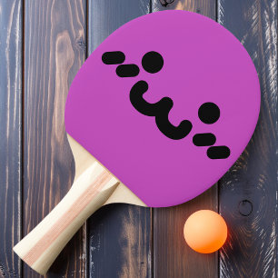 Cute Face Purple Ping Pong Paddle