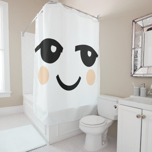 CUTE FACE SHOWER CURTAIN (In Situ)