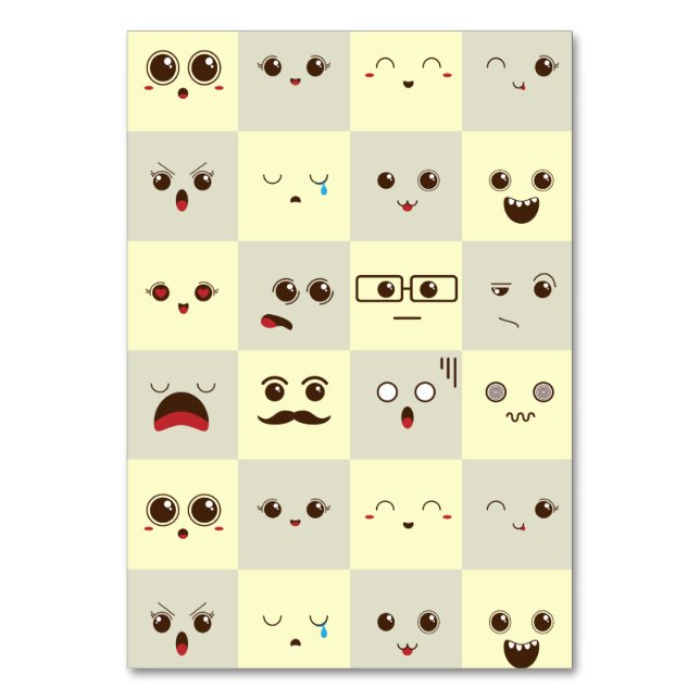 Cute face table number (Front)