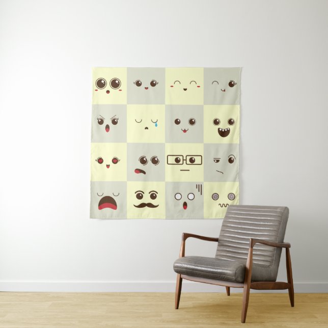 Cute face tapestry (In Situ)