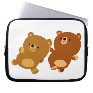Cute Facetious Cartoon Bears Laptop Sleeve