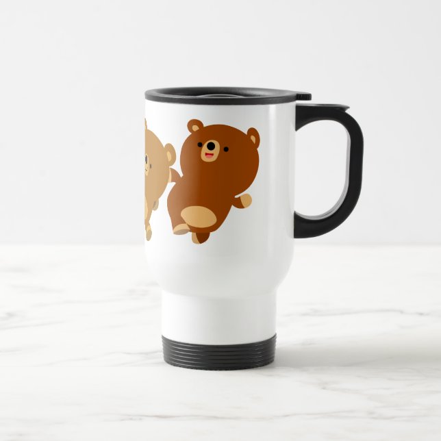 Cute Facetious Cartoon Bears Travel Mug (Right)
