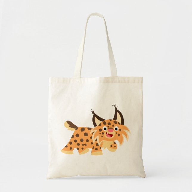 Cute Facetious Cartoon Bobcat Bag (Front)