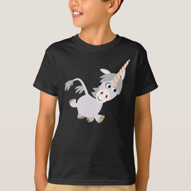 Cute Facetious Cartoon Unicorn Children T-Shirt (Front)