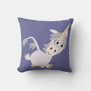 Cute Facetious Cartoon Unicorn Pillow