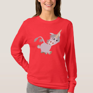 Cute Facetious Cartoon Unicorn Women T-Shirt