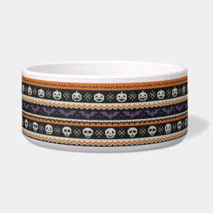 Cute, fair isle/colorwork Halloween skull & bats
