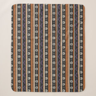 Cute, fair isle/colorwork Halloween skull & bats  Sherpa Blanket