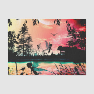 Cute fairies and birds tissue paper