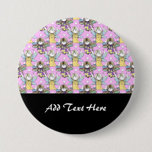 Cute Fairies and Stars and Moons Pattern 7.5 Cm Round Badge
