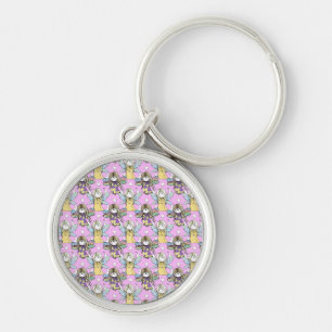 Cute Fairies and Stars and Moons Pattern Key Ring
