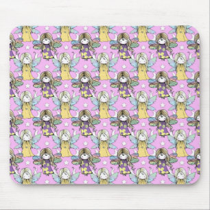 Cute Fairies and Stars and Moons Pattern Mouse Mat