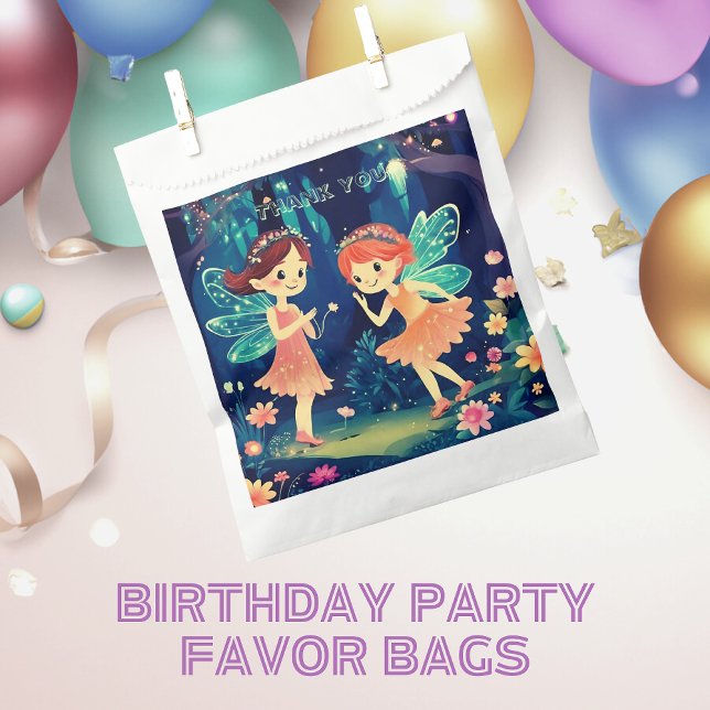 Cute Fairies In The Enchanted Forest Thank You Favour Bags (In-Situ)