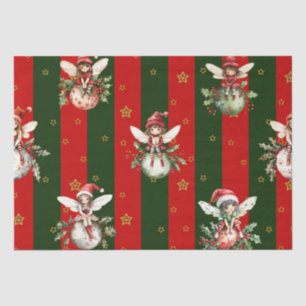 Cute Fairies on Christmas Ornaments Tissue Paper