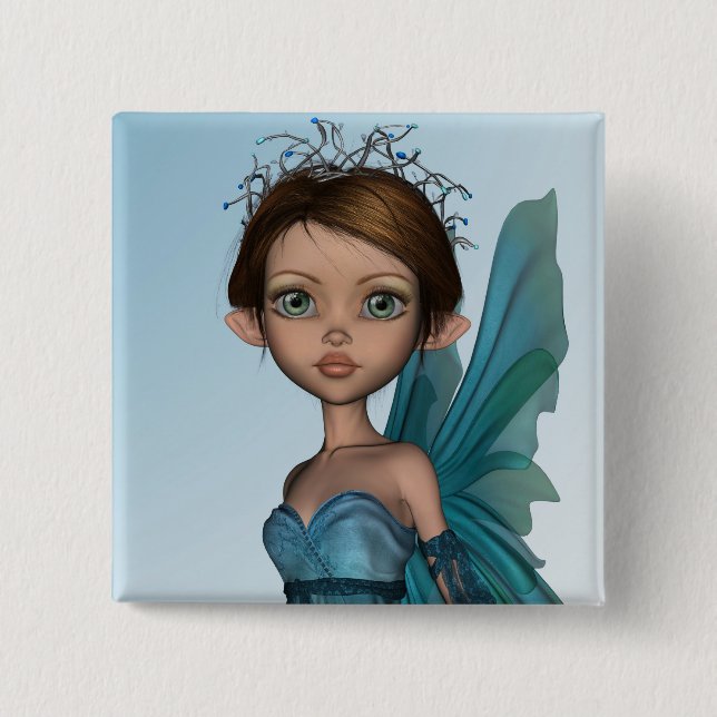 Cute Fairy 15 Cm Square Badge (Front)