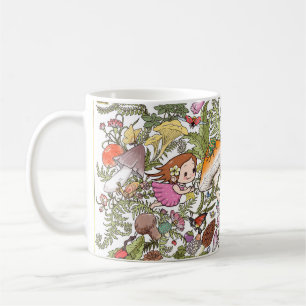 Cute Fairy and Mushrooms Magical Forest Coffee Mug