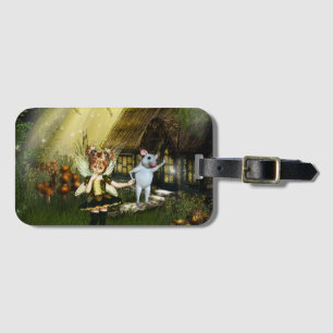 Cute Fairy And White Mouse Luggage Tag
