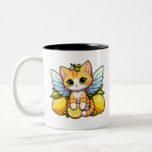 Cute fairy cat with lemons