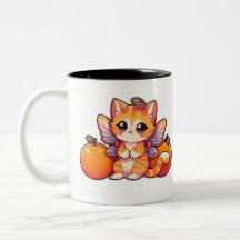 Cute fairy cat with oranges