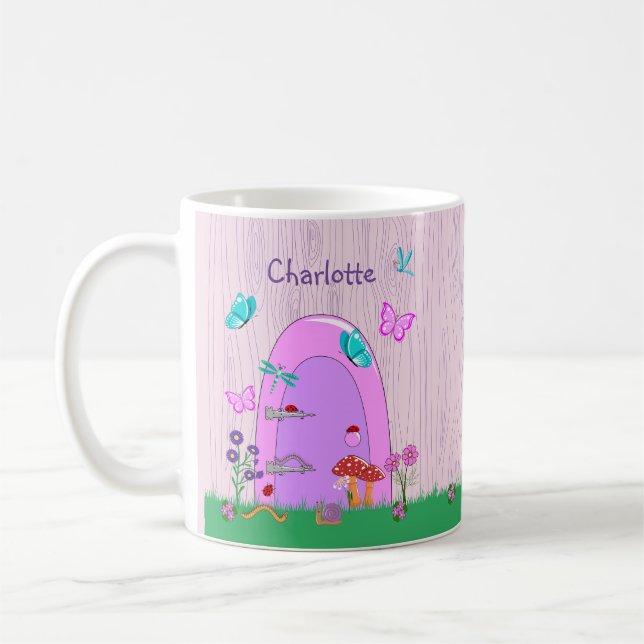 Cute Fairy Door Personalised Mug (Left)