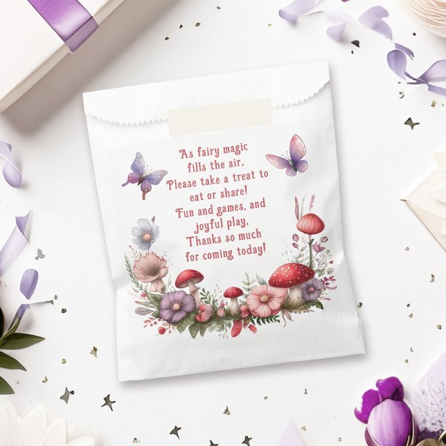 Cute Fairy First Birthday Favour Treat Grab Bags (Fairy First Birthday Favor Treat Bags)