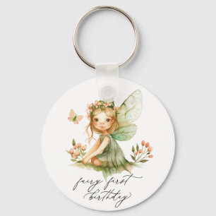 Cute Fairy First Birthday Key Ring