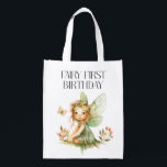 Cute Fairy First Birthday  Reusable Grocery Bag<br><div class="desc">Cute Fairy First Birthday</div>