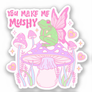 Cute Fairy Frog and Mushroom - You Make Me Mushy