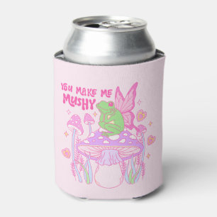 Cute Fairy Frog and Mushroom - You Make Me Mushy Can Cooler