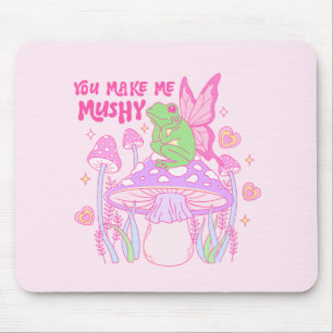 Cute Fairy Frog and Mushroom - You Make Me Mushy Mouse Mat