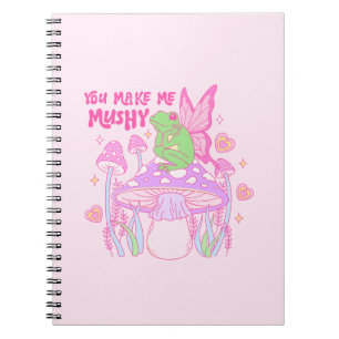 Cute Fairy Frog and Mushroom - You Make Me Mushy Notebook