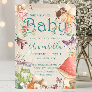 Cute Fairy Garden Watercolor Fairies Invitation