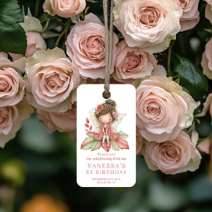 Cute Fairy Girl 2nd Birthday Floral Pink Gift Tags