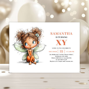 Cute Fairy Girl 2nd Birthday Pastel Floral invite