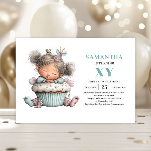 Cute Fairy Girl 9th Birthday Whimsical Magical Invitation