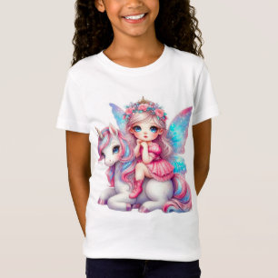 Cute Fairy Girl and Unicorn T-Shirt