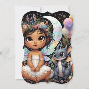 Cute Fairy Girl Birthday Card Greeting Card