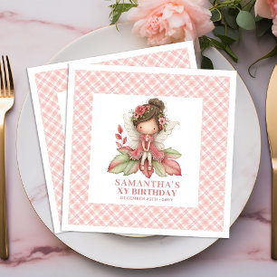 Cute Fairy Girl Birthday Pastel Pink napkins