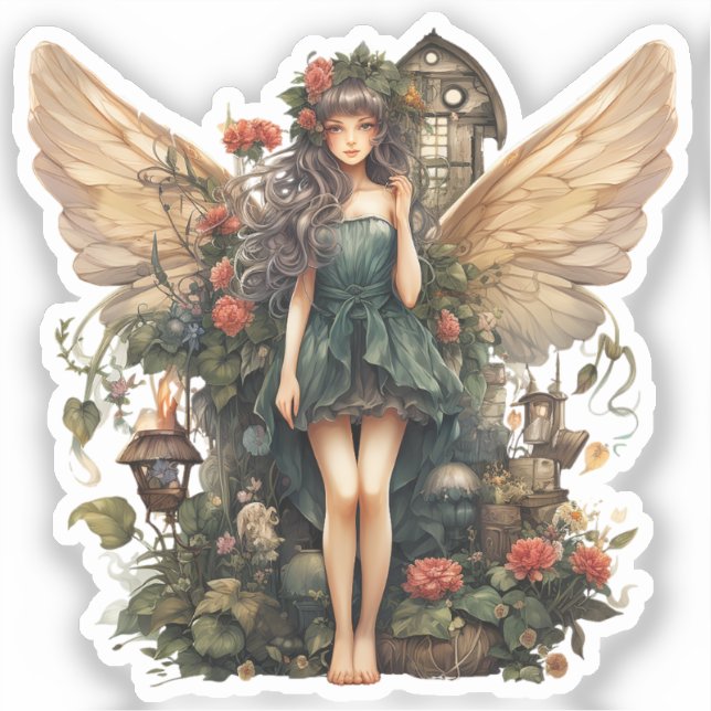 Cute Fairy Girl in Floral Garden (Front)