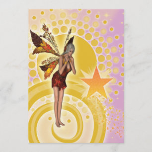 Cute fairy girls birthday party invitation