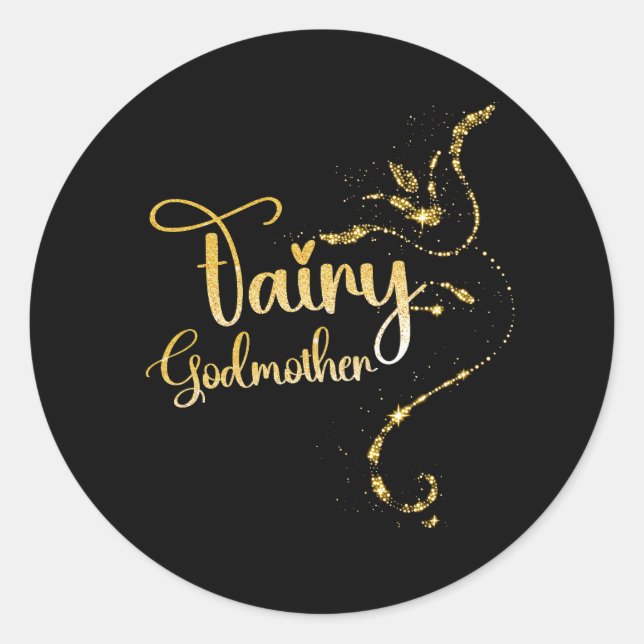 Cute Fairy Godmother For Godmothers Or Godparents  Classic Round Sticker (Front)